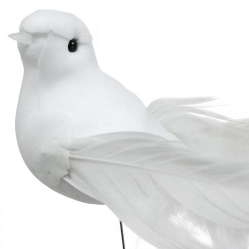 položky Svadobná dekorácia, holubice na drôte, svadobné holubice biele V4,5cm 12ks