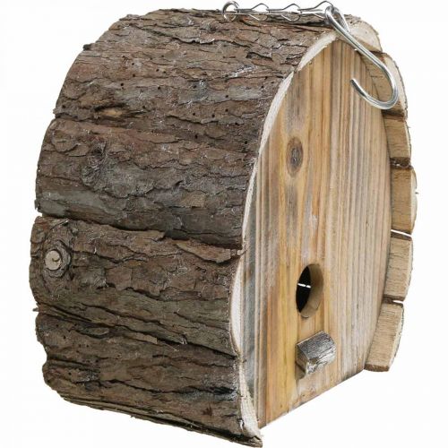 položky Dekoračná búdka pre vtáčiky Drevená záhradná dekorácia Prírodná biela praná V22cm Š21cm