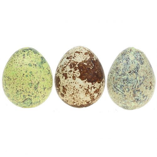 Floristik24 Prepeličie vajíčka sortiment zelené, natur 3cm 62ks