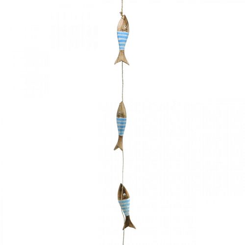 položky Námorný dekoračný vešiak drevené ryby na zavesenie svetlomodrý L123cm