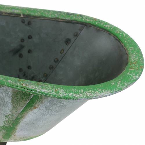 položky Deko vanička kovová použitá strieborná, zelená 44,5cm x18,5cm x 15,3cm