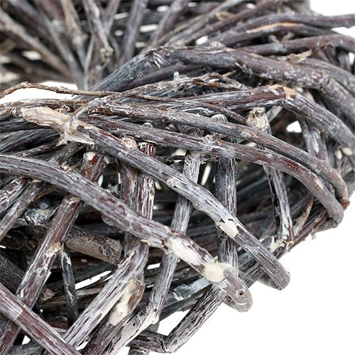 Floristik24 Prútený veniec Ø28cm Šedý, praný