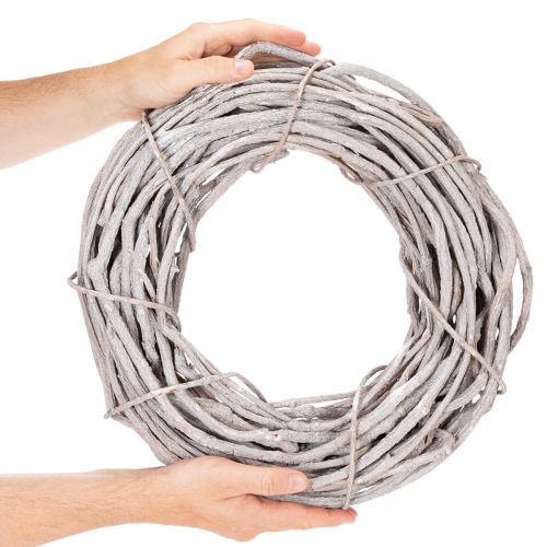 Veniec z vŕby, ozdobný veniec z obielených konárov 40 cm | Floristik24.sk
