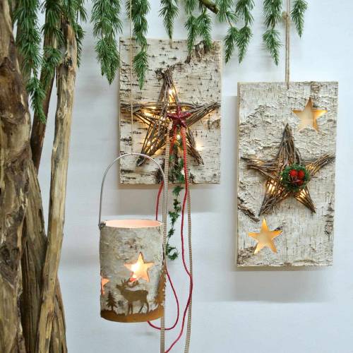 položky Vianočný nápis breza s LED hviezdou/batériou 40cm