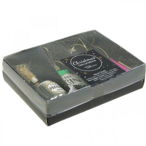 položky Vianočný prívesok fľaša Dekorácia na vianočný stromček 7cm, 4ks