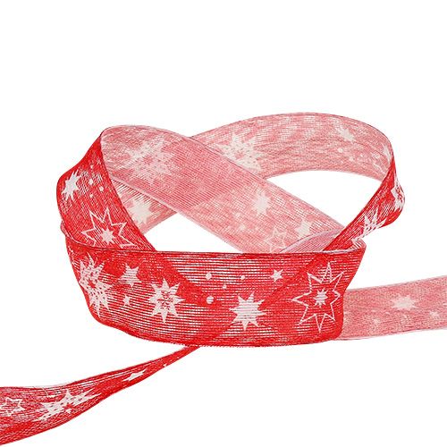 položky Vianočná stuha červená so vzorom hviezd 25mm 20m