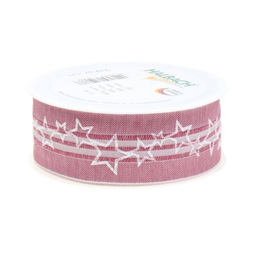 Floristik24 Vianočná stuha s hviezdou staroružová 35mm 15m