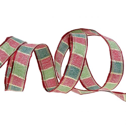 Floristik24 Vianočná stuha tmavočervená 15mm 15m