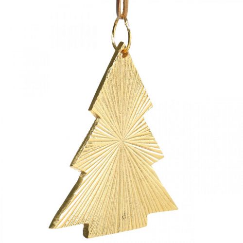 položky Vianočný stromček kovový zlatý 8x10cm na zavesenie 3ks.
