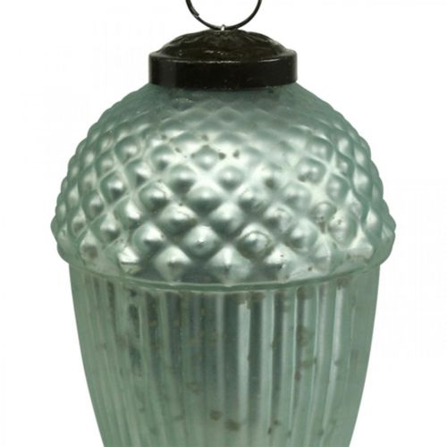 Floristik24 Vianočné ozdoby na stromček žaluď sklenené mätové 11-14,5 cm sada 3 ks