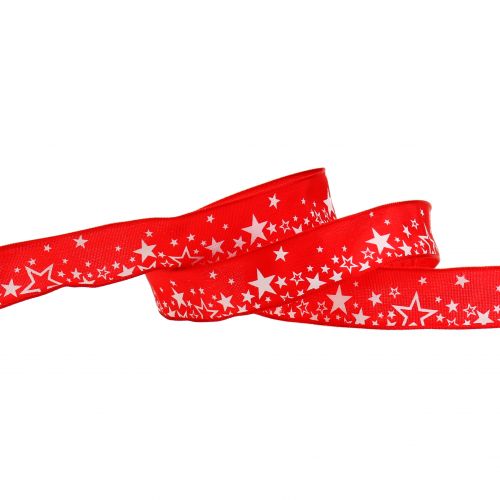 položky Vianočná stuha vzor hviezda červená 25mm 25m