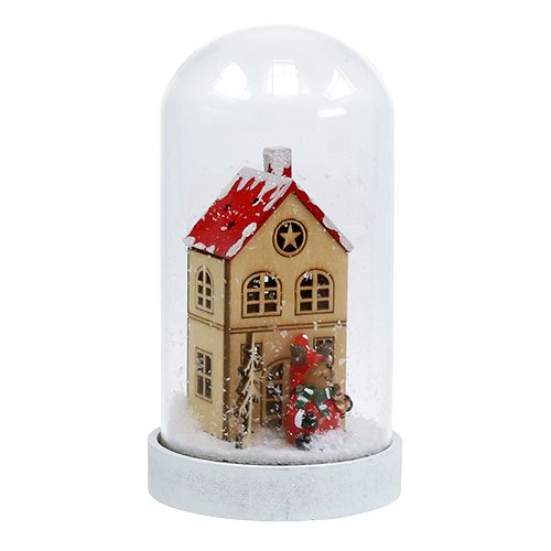 položky Vianočná dekorácia domček so skleneným zvončekom Ø9cm V16,5cm