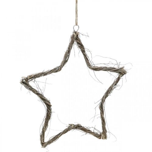 položky Vianočná dekorácia hviezda biele prané hviezdy na zavesenie brest 30cm 4ks