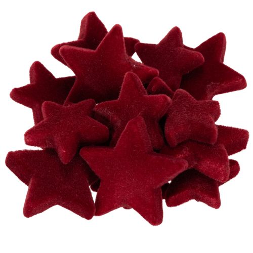 Vianočné ozdoby, hviezdy, bordó vločkové, stolová dekorácia, 4-5 cm, 40 kusov kúpiť | Floristik24.sk
