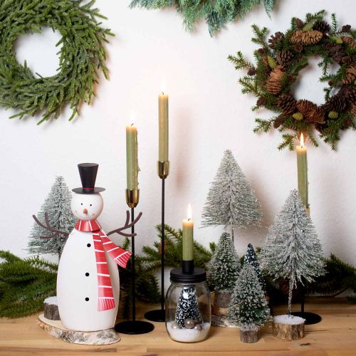 položky Vianočná dekorácia, snehuliak so šatkou, kovová dekorácia na zimu V33cm