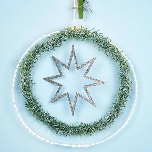 položky Vianočná ozdoba hviezda Vianočná ozdoba na stromček šampanské trblietky 22cm 12ks