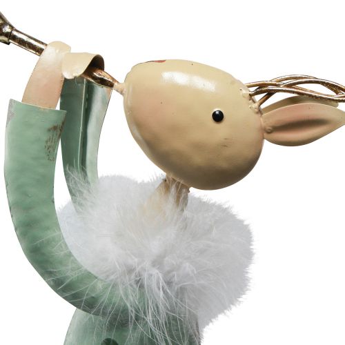 položky Vianočná figúrka kovová trúbka jeleň zelené zlato 51cm