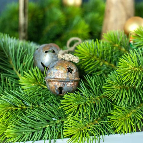položky Vianočné zvončeky, zvončeky s hviezdičkami, adventná dekorácia kovový starožitný vzhľad V5,5cm Ø5cm 4ks