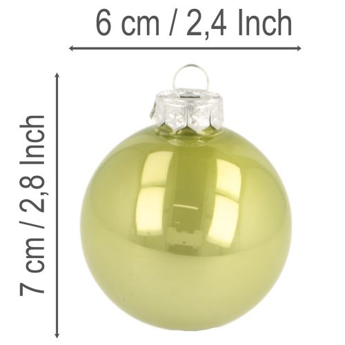 Sada vianočných ozdôb na stromček, farebné lesklé vianočné gule, 60 mm, 24 kusov | Floristik24.sk