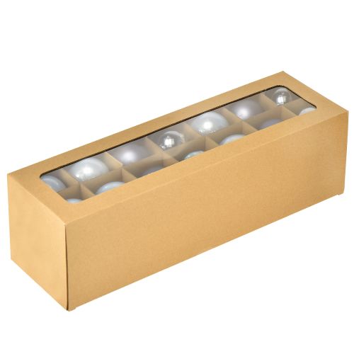 položky Sklenené vianočné gule na stromček, sada 3 kusov – svetlomodrá, modrá, metalická modrá a matná, so závesom, 6 cm, 24 kusov