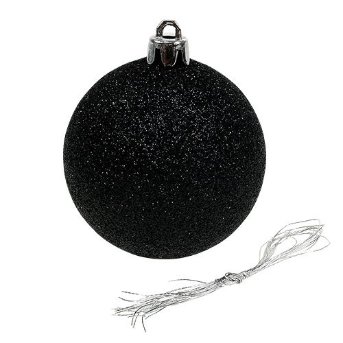 položky Vianočná guľa čierna mix Ø7cm plast 6ks
