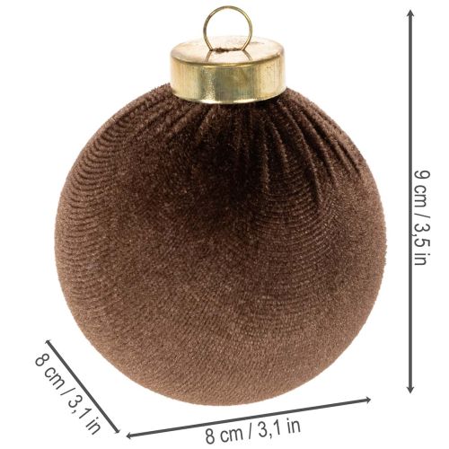 Vianočné gule, zamatový vzhľad, mix teplých farieb, 8 cm, 12 kusov | Floristik24.sk