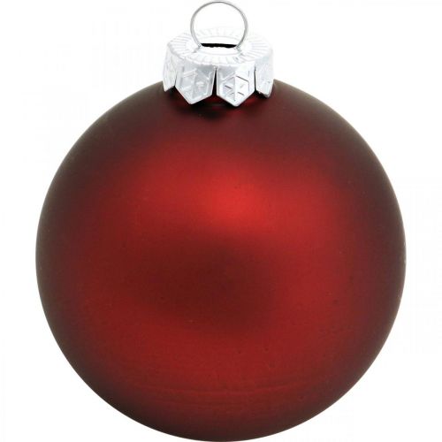 položky Vianočná guľa, ozdoby na stromček, sklenené gule vínovo červená V8,5cm Ø7,5cm skutočné sklo 12 kusov