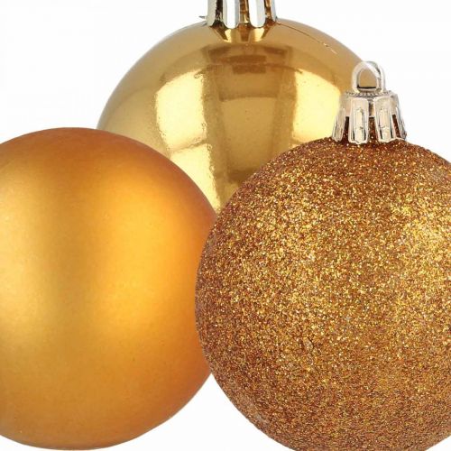 položky Vianočné gule na stromček, vianočné ozdoby, ozdoby na stromček oranžová plast Ø6cm 10 kusov