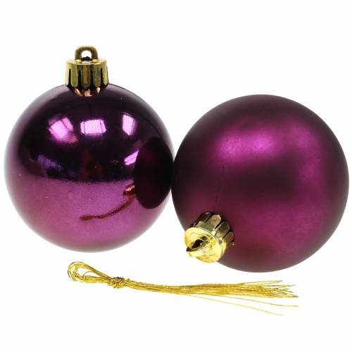 Floristik24 Ozdoba na stromček Vianočná guľa fialová Ø6cm 12 kusov