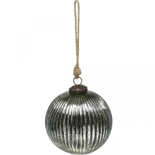 Floristik24 Vianočné gule sklenené Vianočné gule na stromček strieborné s drážkami Ø12cm 2ks