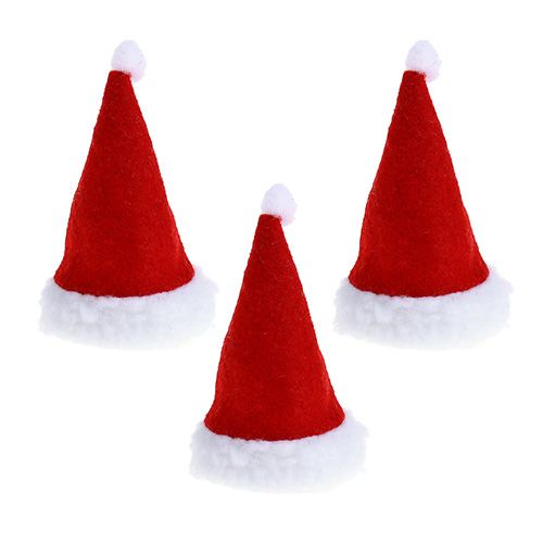 Floristik24 Vianočné čiapky červené 10cm 12ks