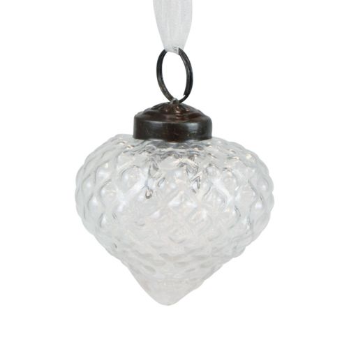 položky Vianočné ozdoby sklenená dekorácia cibuľa číry diamant Ø5,5cm 9 ks