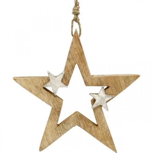 Floristik24 Vianočná hviezda na zavesenie Hviezda drevená dekorácia Vianoce V22cm