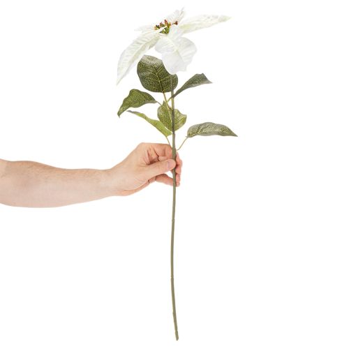 Umelá biela vianočná hviezda, dekorácia z veľkej kvitnúcej vetvičky, 65 cm, 2 kusy | Floristik24.sk