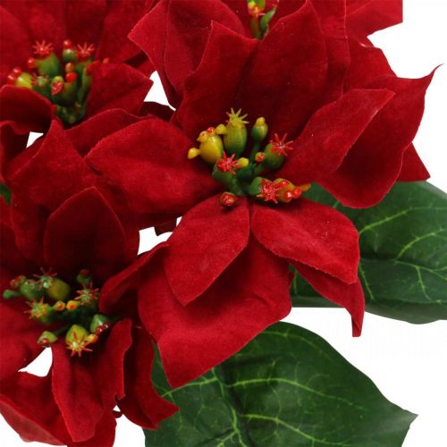 položky Umelá kvetinová dekorácia vianočná hviezda z červeného hodvábu 6 kusov v zväzku