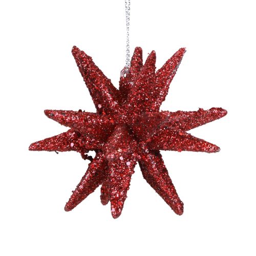 položky Vianočné hviezdy vianočné ozdoby červené trblietky Ø7cm 6ks