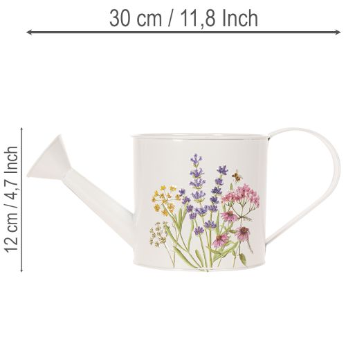 Biela kovová krhlica s kvetinovým motívom, 13,5 cm, dekoratívny kvetináč | Floristik24.sk
