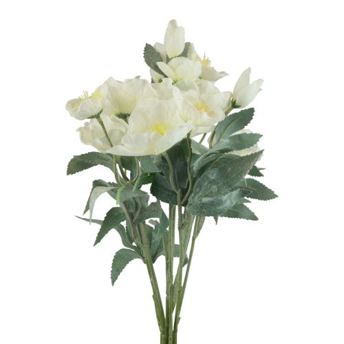 Floristik24 Biele vianočné ruže umelé kvety Vianočné matné L40cm