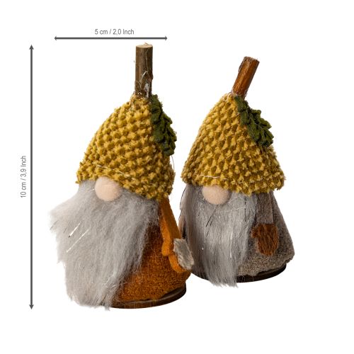 Sada figúrok škriatka s pletenou čiapkou a žaluďom, 10 cm, 6 dielov | Floristik24.sk
