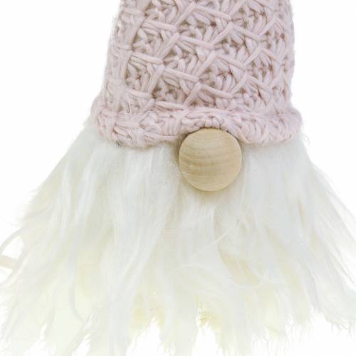 položky Gnome s vlneným klobúkom ružová/biela 43cm 2ks