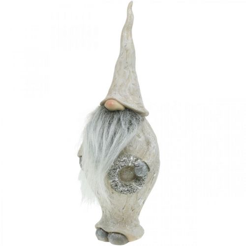 položky Ozdobný škriatok s bradou a vencom vianočný škriatok 14x×12×36cm