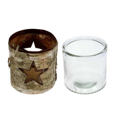 Floristik24 Lucerna hviezda s brezou Ø10,5cm V11cm 1ks