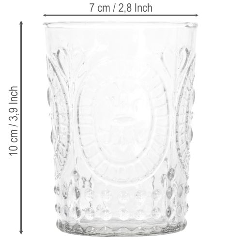 Sklenený lampáš na hurikán, svietnik, držiak na čajové sviečky, sklo Ø7,5 cm V10 cm | Floristik24.sk