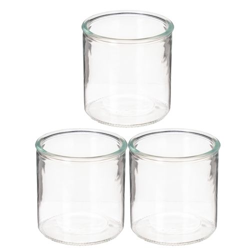 Sklenená valcová váza, priehľadná, univerzálna, 10 cm, 3 kusy | Floristik24.sk
