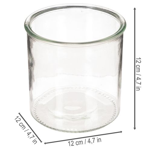 Sklenený držiak na čajové sviečky, okrúhly, číre sklo, univerzálny, 12 cm, 2 kusy | Floristik24.sk