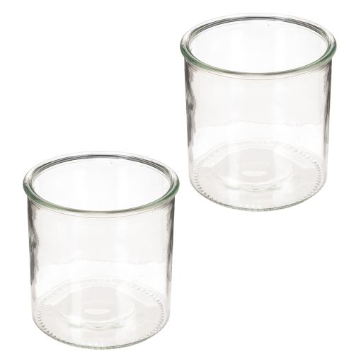 Sklenený držiak na čajové sviečky, okrúhly, číre sklo, univerzálny, 12 cm, 2 kusy | Floristik24.sk