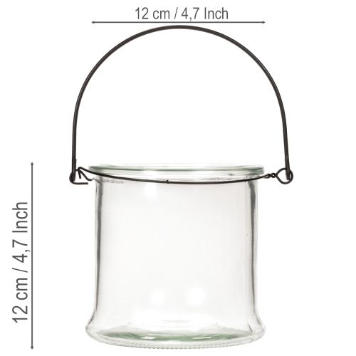 Sklenený závesný lampión Ø12cm V12,5cm 2 ks | Floristik24.sk