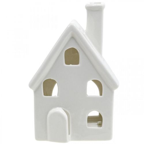 Floristik24 Dom s lampášom Ceramic Light House Advent White H14cm 2 ks