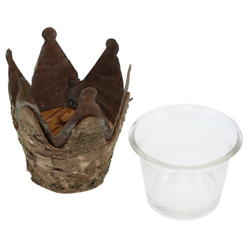 Floristik24 Lucernová koruna s brezou a kovom Ø7cm V7,5cm 3ks