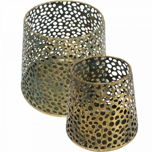 položky Veterná lampa zlatá Ø14/20,5cm H14,5/19,5cm sada 2 kusov